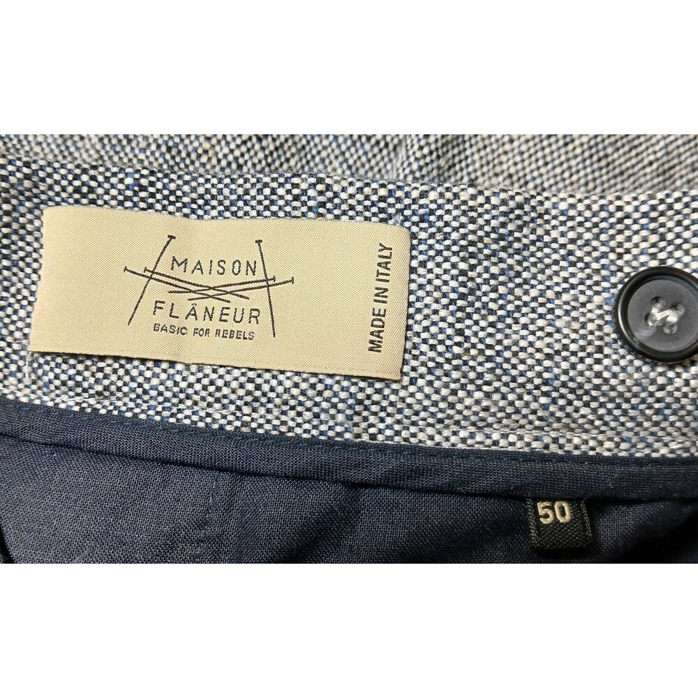 Maison flaneur womens Sz16 Italian linen wide leg shorts gray head knee length - Picture 10 of 11